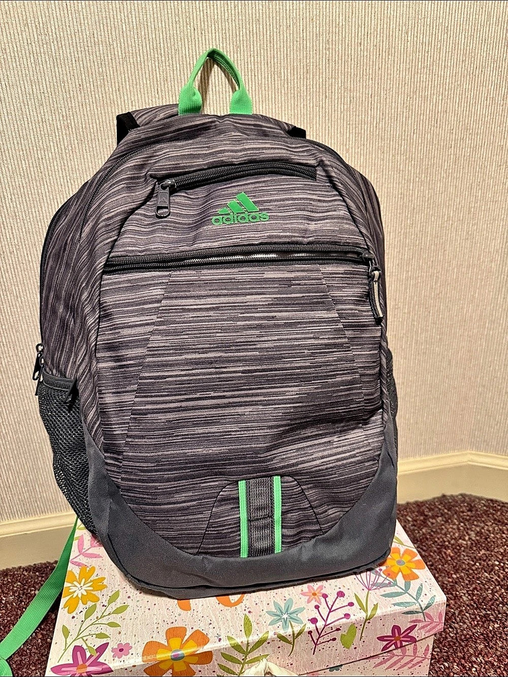 adidas Goundation 7 Gray & Green Backpack